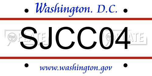 SJCC04 District Of Columbia License Plate