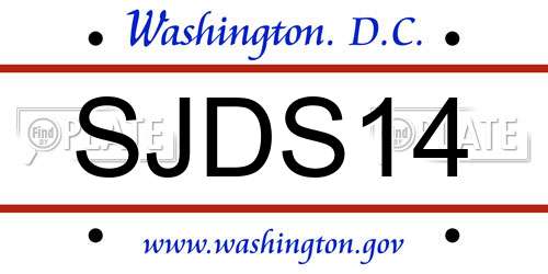 SJDS14 District Of Columbia License Plate