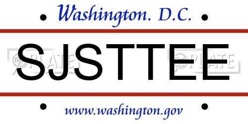 SJSTTEE District Of Columbia License Plate