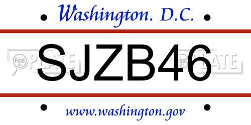 SJZB46 District Of Columbia License Plate