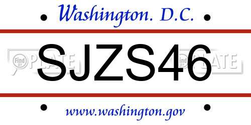 SJZS46 District Of Columbia License Plate