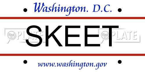 SKEET District Of Columbia License Plate