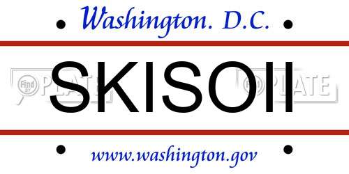 SKISOII District Of Columbia License Plate