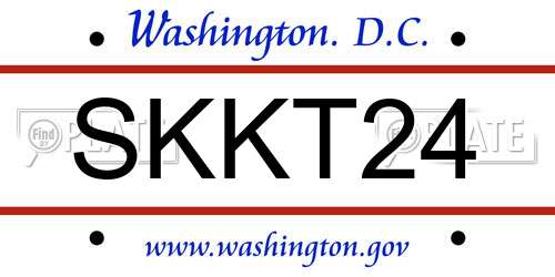 SKKT24 District Of Columbia License Plate
