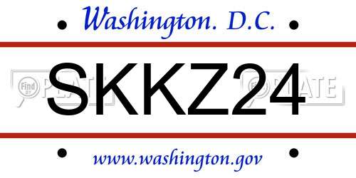 SKKZ24 District Of Columbia License Plate