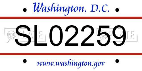 SL02259 District Of Columbia License Plate