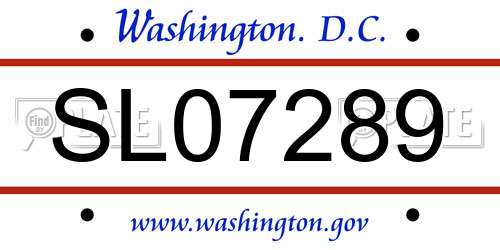 SL07289 District Of Columbia License Plate