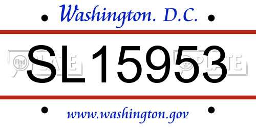 SL15953 District Of Columbia License Plate