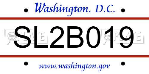 SL2B019 District Of Columbia License Plate
