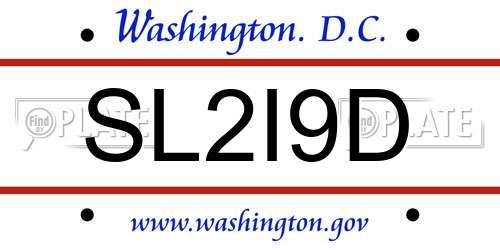 SL2I9D District Of Columbia License Plate