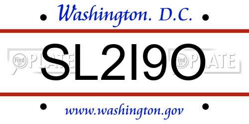 SL2I9O District Of Columbia License Plate