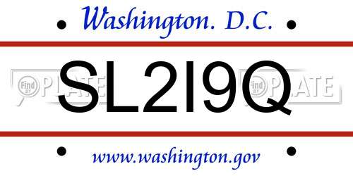 SL2I9Q District Of Columbia License Plate