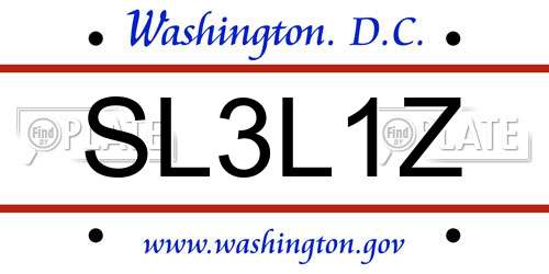 SL3L1Z District Of Columbia License Plate