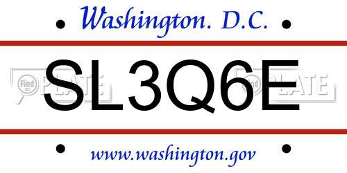 SL3Q6E District Of Columbia License Plate