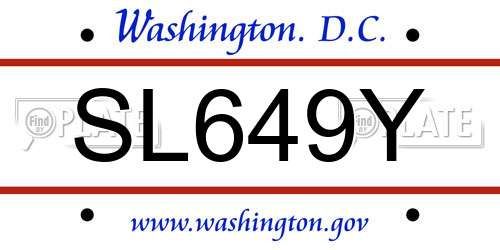 SL649Y District Of Columbia License Plate