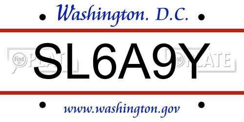 SL6A9Y District Of Columbia License Plate