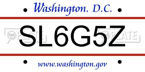 SL6G5Z District Of Columbia License Plate
