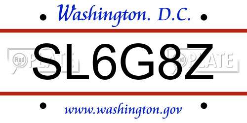 SL6G8Z District Of Columbia License Plate