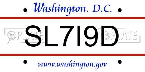 SL7I9D District Of Columbia License Plate