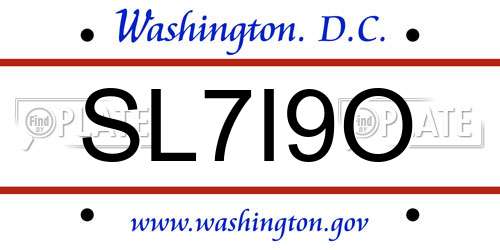 SL7I9O District Of Columbia License Plate