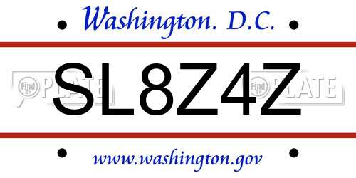 SL8Z4Z District Of Columbia License Plate