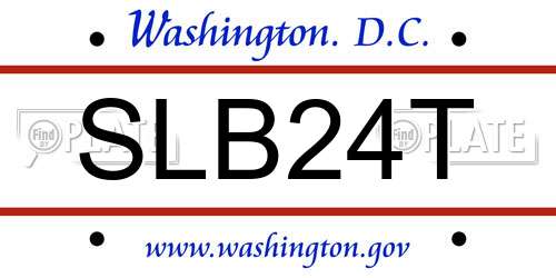 SLB24T District Of Columbia License Plate