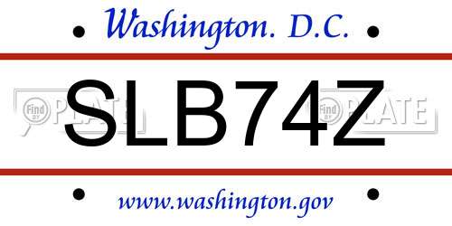 SLB74Z District Of Columbia License Plate