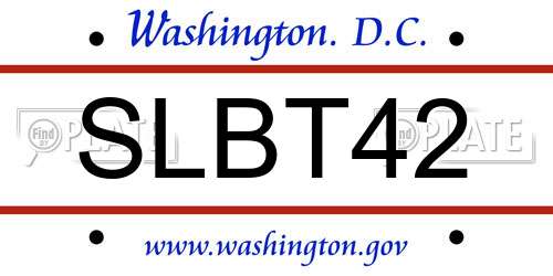 SLBT42 District Of Columbia License Plate