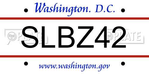 SLBZ42 District Of Columbia License Plate