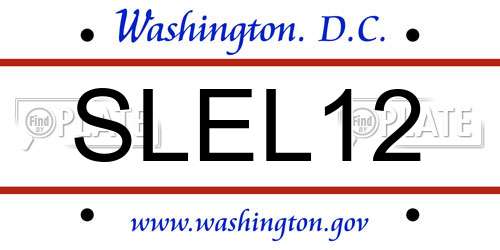 SLEL12 District Of Columbia License Plate