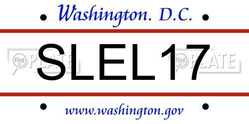 SLEL17 District Of Columbia License Plate