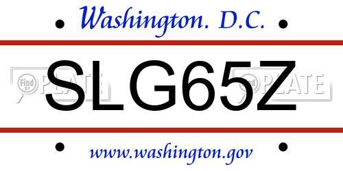 SLG65Z District Of Columbia License Plate