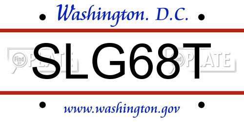 SLG68T District Of Columbia License Plate