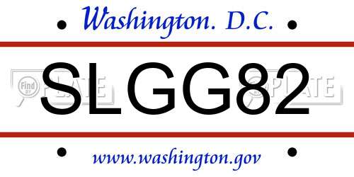 SLGG82 District Of Columbia License Plate