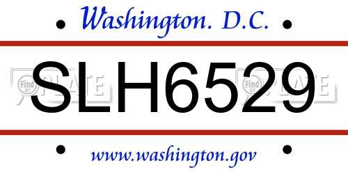 SLH6529 District Of Columbia License Plate