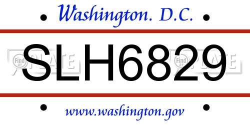 SLH6829 District Of Columbia License Plate