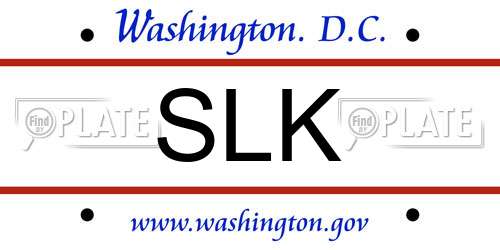 SLK District Of Columbia License Plate