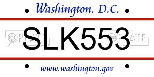 SLK553 District Of Columbia License Plate
