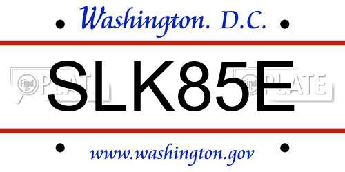 SLK85E District Of Columbia License Plate