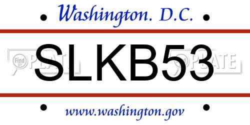 SLKB53 District Of Columbia License Plate