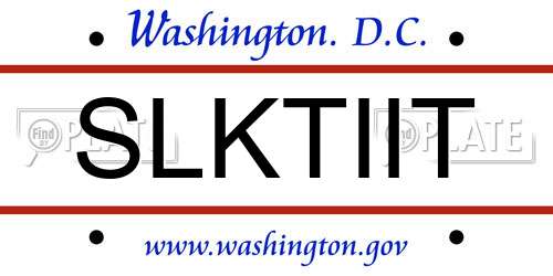 SLKTIIT District Of Columbia License Plate