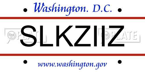 SLKZIIZ District Of Columbia License Plate
