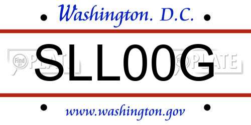 SLL00G District Of Columbia License Plate