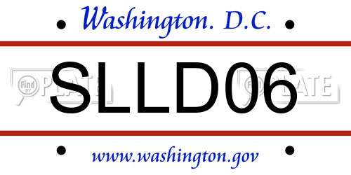 SLLD06 District Of Columbia License Plate
