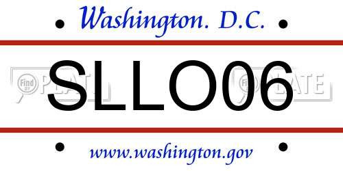 SLLO06 District Of Columbia License Plate
