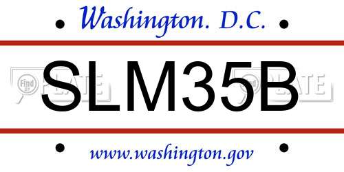 SLM35B District Of Columbia License Plate