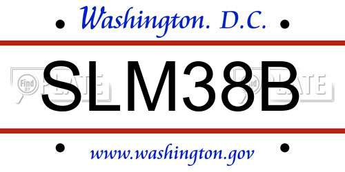 SLM38B District Of Columbia License Plate