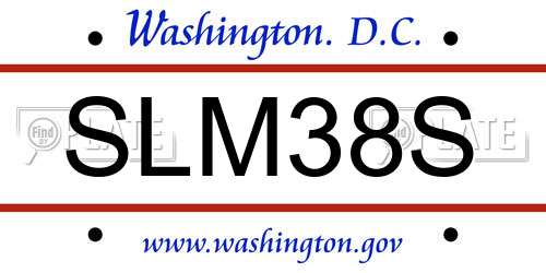 SLM38S District Of Columbia License Plate
