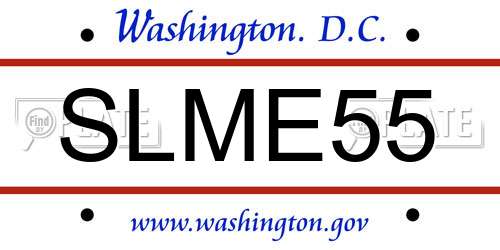 SLME55 District Of Columbia License Plate