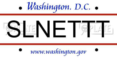 SLNETTT District Of Columbia License Plate